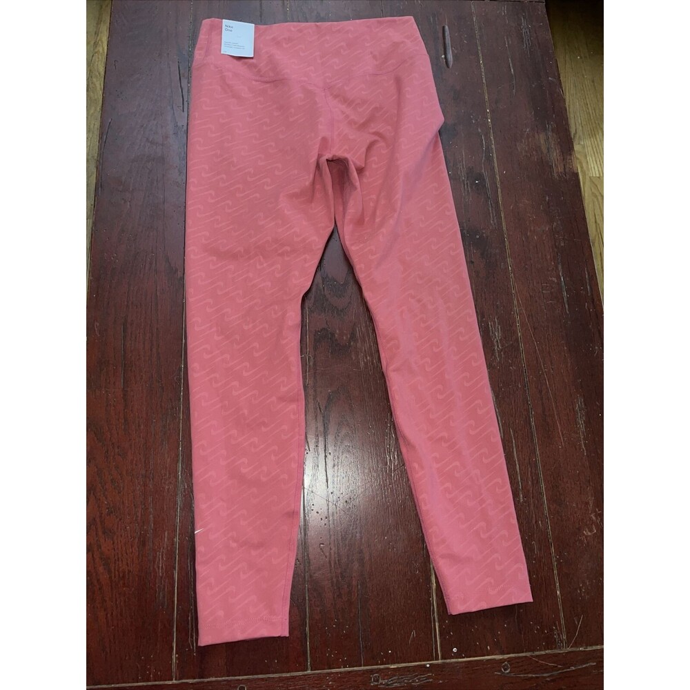 NWT Women’s Nike One Pink Swoosh Icon Leggings Yoga Pants 7/8 Length Mid Rise